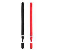 UKCOCO Lot de 2 Sets D'étuis en Silicone pour Stylet 2e Génération, Protection Complète avec Capuchons Ronds et Pointus, Accessoires Compatibles Tablette, Couleur Rouge et Noir, Usage