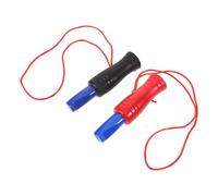 UKCOCO Lot de 2 Sifflets à Appeau à Canard en Plastique Noir-Bleu et Rouge-Bleu Imitation Sonore Authentique des Cris D’Oies et Canards Léger et Portable pour Chasse Camping et Survie