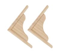 UKCOCO Lot de 2 Supports D’étagère Triangulaires en Bois Massif 15x15 Cm Motif Ondulé, Quincaillerie pour Étagère Flottante, Supports Robustes pour Salon et Chambre à Coucher, Fixation