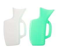 UKCOCO Lot De 2 Urinoirs Pour Femmes 1000 Ml Plastique Épais Blanc Et Vert Portable Pratique Solide Pour Voyage, Hospitalisation, Soins à Domicile, Urinoir Féminin D'urgence Et Aide Mobilité
