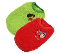 UKCOCO Lot de 2 Vêtements Chauds pour Lapin XS en Tissu Léger et Respirant Gilets Portables Résistants à l'usure en Vert Avocat et Rouge Fraise Vêtements pour Lapin Nain Adaptés aux