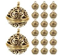 UKCOCO Lot de 20 Breloques Cloches Rétro en Alliage 15 MM Petites Clochettes Décoratives Chinoises pour Bijoux Ornements Métalliques pour Loisirs Créatifs et Décoration Paquet