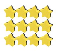 UKCOCO Lot de 20 Effaceurs Magnétiques en Eva et Feutre Jaune, Mini Forme Étoile à Cinq Branches, Effaceurs à Sec Réutilisables pour Tableau Blanc, Usage en Classe la Maison