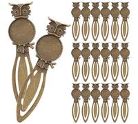 UKCOCO Lot de 20 Marque-pages Créatifs de Hibou, en Alliage de Bronze Antique, Signets pour Étudiants et Lecture, Accessoires Scolaires Originaux et Décoratifs