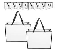 UKCOCO Lot de 20 Paquet D'emballage Blancs en Papier Poignées, Capacité Raisonnable, Pratiques et Légers pour Fêtes D'anniversaire et Usage Quotidien