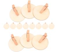 UKCOCO Lot de 20 Pinces Multifonctions en Bois Rondes, Clips Décoratifs Mémo, Clips Photo pour Tableau D'affichage, Accessoires Créatifs pour Décoration Murale et Organisation Intérieure