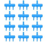 UKCOCO Lot de 20 Répartiteurs à 4 Sorties pour Aquarium, Vanne à Levier pour Tuyau d'air 8 Mm vers 4 Mm, Répartiteur de Flux d'air Bleu pour Pompe à Air Aquarium, Accessoire de