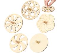UKCOCO Lot de 20 Toupies en Bois Brut, Kit de Bricolage pour Enfants, Toupies en Bois Naturel à Peindre, Fournitures de Fête pour Anniversaires d'enfants