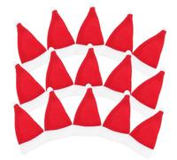 UKCOCO Lot de 24 Chapeaux de Noël Miniatures en Peluche Rouge pour Décoration de Bouteilles de Vin et Organisation de Couverts, pour Fêtes Cuisine