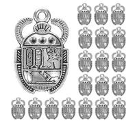 UKCOCO Lot de 25 Pendentifs Scarabée Égyptien en Métal Antique Cristaux Ornements pour Bracelets et Colliers DIY Charms Artisanaux Scarabée pour Bijoux Créatifs et Amulettes Vintage