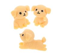 UKCOCO Lot De 3 Adorables Figurines De Chien en Résine Dorée Miniatures Ornements pour Tableau De Bord De Voiture Décorations pour La Maison Et Le Bureau