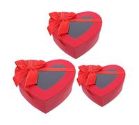 UKCOCO Lot de 3 Coffrets Présents Saint-valentin de Cœur Rouge, Boîtes D'emballage pour Bonbons et Chocolats, Papier Robuste, pour Fête des Mères et Occasions Spéciales, Usage Polyvalent