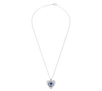 UKCOCO Lot de 3 Colliers Pendentifs de Cœur Œil Turc Bleu, Acier Inoxydable Solide, Collier Unisexe Décoratif, Accessoire de Mode pour Présent et Usage Quotidien