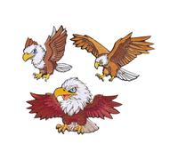 UKCOCO Lot de 3 Écussons à Coudre Aigle Brodés Appliques Décoratives Thermocollantes pour Vêtements Paquet et Jeans Écussons Drapeau Américain Patchs Artisanaux 3 Pièces