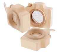 UKCOCO Lot de 3 Kaléidoscopes Jouets en Bois Naturel Mini-Appareils Photo Multifacettes pour Tout-Petits Effet Prisme Créatif Léger et Portable pour Activités Éducatives et Fêtes