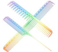 UKCOCO Lot de 3 Peignes de Coiffure Transparents Colorés en Résine Antistatique, Assortiment Fin pour Salon Coiffure, Coiffage et Coupe, Adaptés Femmes et Garçon et Filles, Outil