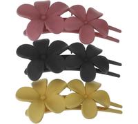 UKCOCO Lot De 3 Pinces à Cheveux Fleuries Grandes, Polycarbonate Antidérapant, Pour Donner Du Volume, Femmes, Coiffures Variées, Sorties Et Événements, Accessoire Coiffure Pratique Et Décoratif