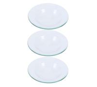 UKCOCO Lot de 3 Plaques Chauffantes Rondes en Verre pour Diffuseur d'Huiles Essentielles Couvercle Chauffe-Cire Compatible Bougies 4 Pouces Sceau pour