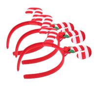 UKCOCO Lot de 3 Serrage-Têtes de Noël de Canne à Sucre Bandeaux Décoratifs Rouges et Blancs Accessoires Festifs pour Fête de Vacances Couvre-Chefs Légers et Confortables pour Cosplay