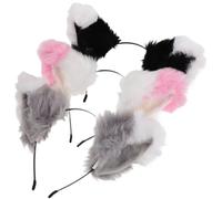 UKCOCO Lot de 3 Serrage-Têtes Oreilles de Chat Doux en Tissu Duveteux Accessoires Cheveux Kawaii pour Filles et Adultes Bandeaux Animaux pour Fêtes Cosplay et Halloween