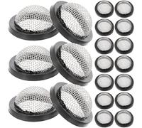 UKCOCO Lot de 30 Rondelles de Filtre pour Tuyau D'arrosage en Acier Inoxydable Joint en Caoutchouc, Écran Tamis Intégré, Compatibles Tuyau D'entrée et Lave-Linge, Accessoires Jardin