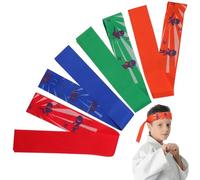 UKCOCO Lot De 4 Bandeaux Ninja En Tissu Réglables Pour Garçon Et Filles Garçons Filles Fête D'anniversaire Cosplay Karaté