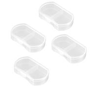 UKCOCO Lot de 4 Boîtes à Pilules Transparentes à 2 Compartiments, Étuis de Poche Hermétiques en Plastique, Organisateurs Portables pour Remède, pour Voyage et Rangement Santé
