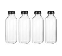 UKCOCO Lot de 4 bouteilles vides en plastique transparent de 500 ml - Pour liqueur de candy/schnaps/jus de fruit ou huile