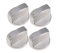 UKCOCO Lot De 4 Boutons De Commande Du Poêle à Gaz Argentés En Plastique, Accessoire De Cuisinière à Gaz, Bouton Marche/arrêt Facile à Installer, Compatible Diamètre 6 Mm, Remplacement Solide Cuisine