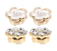 UKCOCO Lot de 4 Boutons de Manchette pour Chemise Homme en Alliage Doré Ornés de Cristaux et Motif Floral Accessoires Élégants pour Mariage et Occasions Professionnelles Cache-Boutons