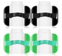 UKCOCO Lot de 4 Brassards Porte-badges de Bras avec Sangle Réglable, Porte-carte D'identité en Plastique Transparent, 2 Verts et 2 Noirs, Manchon Badge Pratique pour Travailleurs