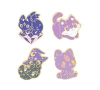 UKCOCO Lot de 4 Broches Chaton en Métal, Broche Animal Dessin Animé, Accessoire Décoratif pour Vêtements, Paquet et Chapeaux, Présent Original pour Femmes, Fête et Mariage, Style Créatif