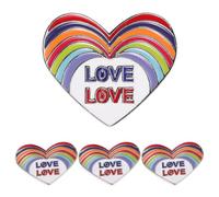 UKCOCO Lot de 4 broches LGBT arc-en-ciel en émail avec drapeau en forme de cœur allié, décoration de sac à vêtements, tenues de fierté gay et lesbienne pour femmes