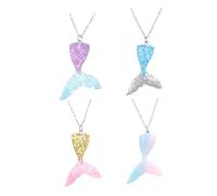 UKCOCO Lot de 4 Colliers en Acier Inoxydable Pendentif Dégradé Violet Doré Bleu et Multicolore Collier pour Femme et Fille Bijoux de Fête Adaptés aux Occasions Spéciales
