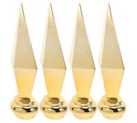 UKCOCO Lot de 4 Embouts de Mât de Drapeau en Alliage d'Aluminium Doré Décorations de Drapeaux de Conférence Accessoires pour Mâts de Drapeau de Bureau et Hall Ornements Résistants