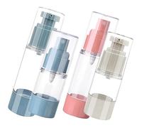 UKCOCO Lot De 4 Flacons Pompe Airless 30ml Et 15ml, Distributeurs De Lotion Rechargeables En As, Compacts Pour Soins Peau Et Voyages, Adaptés à Huiles Essentielles Et Crèmes