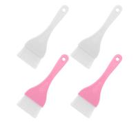 UKCOCO Lot de 4 Grands Pinceaux de Maquillage Doux pour Visage et Corps Applicateurs de Masque à L'argile et Beurre Corporel Couleurs Blanc et Rose Outils de Beauté Multifonctions