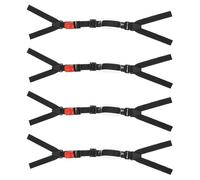 UKCOCO Lot de 4 Jugulaires Réglables pour Casque de Sécurité avec Boucle à Dégagement Rapide Sangle en Polyester Noir avec Attache Rouge Accessoire pour Chantier Cyclisme et Industrie