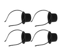 UKCOCO Lot de 4 Mini Serrage-Têtes Chapeau Melon Noir en Tissu Léger pour Fêtes à Thème Carnaval Halloween et Mariage Vintage Accessoire Années Folles Décoratif et Confortable