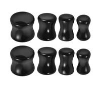 UKCOCO Lot De 4 Paires D'écarteurs D'oreille Tunnels, 5/6/8/10 Mm, Bouchons D'oreille En, Jauges Pour Piercing, Bijoux Noirs