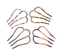 UKCOCO Lot de 4 Peignes à Cheveux en Plastique Couleur Point Café, Forme U à 4 Dents, Maintien Fort, Accessoires de Coiffure pour Mariage, Demoiselles D'honneur et Événements Festifs