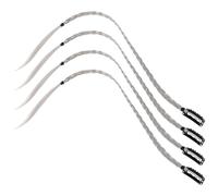 UKCOCO Lot de 4 Perruques Tressées Synthétiques Dreadlocks à Clips Queue de Cheval Longue Double Tresse Style Boxe Couleur Blanc Thé Gris Légère et Confortable pour Sportives et