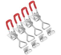 UKCOCO Lot de 4 Pinces à Genouillère Robustes et Réglables 4 Pouces en Acier, Loquets à Bascule Métalliques Trou pour Cadenas, Serrage Rapide pour Armoires, Caisses, Équipements