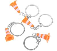 UKCOCO Lot de 4 Porte-Clés Mignons de Cône de Signalisation Accessoires Décoratifs ABS et Alliage de Zinc Mini Porte-Clés Légers pour Paquet à Main Breloques Kawaii pour Femmes