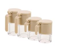 UKCOCO Lot De 4 Pots À Condiments pour Maison De Poupée : Petits Récipients À Épices, Sucriers, Pots À Huile Miniatures, Pots D'assaisonnement pour Décoration De Cuisine De Maison De
