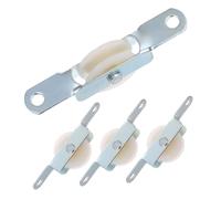 UKCOCO Lot De 4 Poulies Coulissantes en Acier Et Plastique pour Parasol De Terrasse, Pièces De Rechange Compatibles Mât Central, Support Latéral Robuste pour Réparation Parasol Extérieur