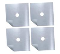 UKCOCO Lot de 4 Protège-brûleurs Argentés en Ptfe 0,12 Mm Résistant la Chaleur Réutilisables pour Cuisinière à Gaz Tapis de Cuisson Facile à Nettoyer
