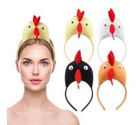UKCOCO Lot de 4 Serrage-têtes Poussin en Coton Pp Accessoires de Costume Animal Simples pour Adultes et Garçon et Filles Fête et Mascarade Couleur Aléatoire