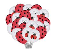 UKCOCO Lot de 48 Ballons Coccinelles en Latex 12 Pouces, Décorations pour Fête D’anniversaire Garçon et Filles, Shower et Événements à Thème, Couleurs Vives, Kit Complet pour Décoration