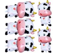 UKCOCO Lot de 5 Ballons en Aluminium Forme Bœuf Cartoon Décoration Fête Anniversaire Nouvel An Ballon de Fête Solide Fournitures Festives Originales Accessoires Photo Joyeux